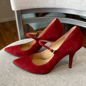 MIchael Kors red suede heels, size 8